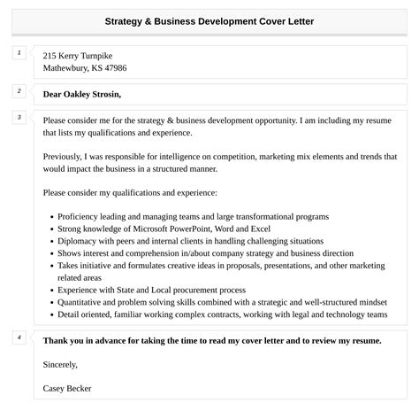 Strategy Business Development Cover Letter Velvet Jobs