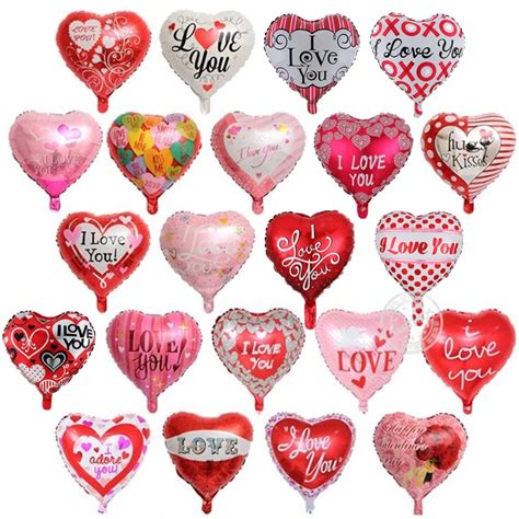 Balloons Topincn 10pcs Foil Heart Helium Balloon 18inch Heart Aluminum