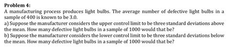 Solved Problem 4 A Manufacturing Process Produces Light Chegg