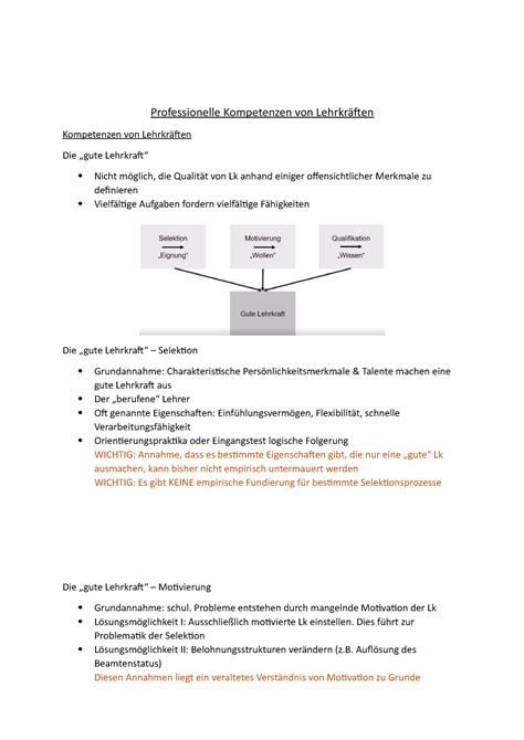 Professionelle Kompetenzen Von Lehrkr Ften Professionelle Kompetenzen