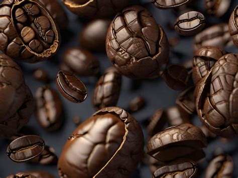 Premium AI Image Coffee Bean Seamless Pattern Design Coffee Grain