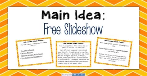 Main Idea Examples Free Slideshow Teaching Made Practical