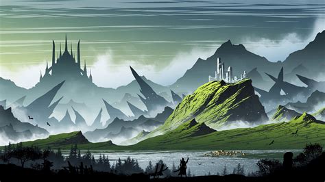 Wallpaper : artwork, illustration, mountains, fantasy art, Kvacm 1920x1080 - Lakrock - 1458671 ...