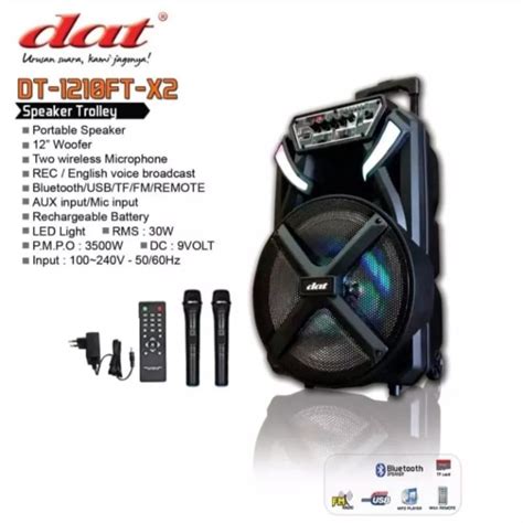 Jual SPEAKER PORTABLE DAT DT 1210FT X2 12 INCH Shopee Indonesia