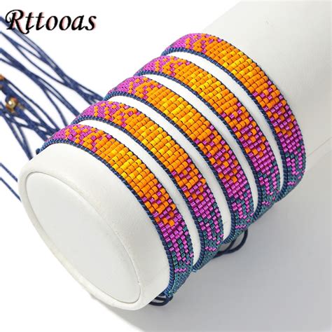 Rttooas Pulsera Miyuki De Arco Ris Para Mujer Brazalete De Cuentas