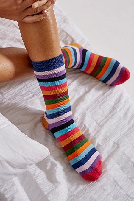 Rainbow Stripe Tube Socks Women Socks Fashion Striped Tube Socks