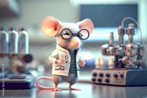 Scientist Mouse In A Lab Coat Ready For Science Medicine Research