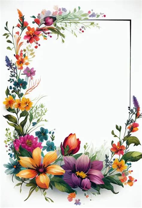 Free Colorful Flower Frame Image