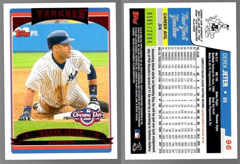 Topps Opening Day Red Foil Derek Jeter For Sale Online