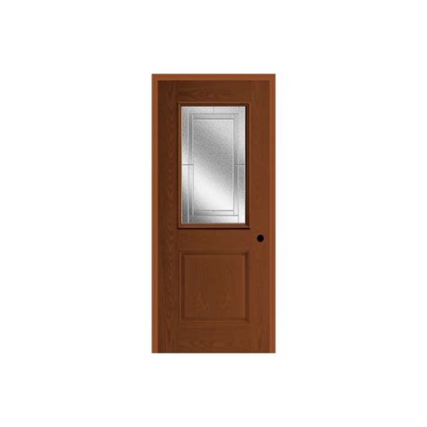 Masonite Belleville Oak Textured 1 Panel Door Half Lite With Focus Glass