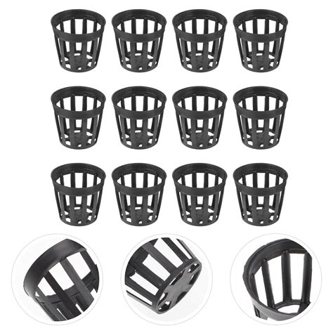 COMPUKAS Whamvox 50Pcs Black Plastic Planter Baskets for Indoor