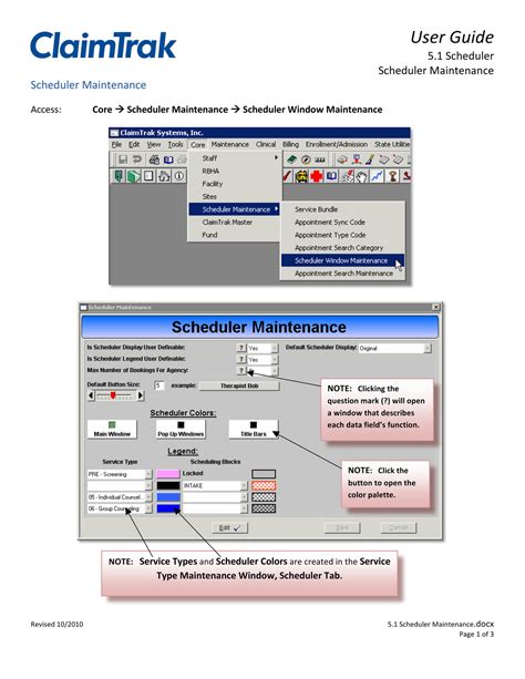 ClaimTrak 5 1 Scheduler Maintenance Page 3 Created With Publitas