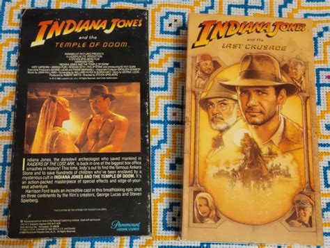 2 INDIANA JONES VHS Movies Temple Of Doom 1986 The Last Crusade 1989