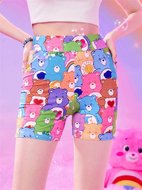 ROMWE X Care Bears Cartoon Graphic Biker Shorts SHEIN USA