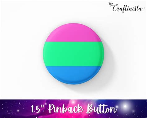 Polysexual Flag Button Polysexual Pronoun Pin Intersectional Etsy