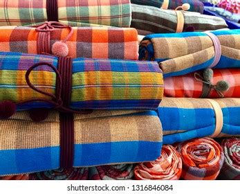 Traditional Loincloth Made Thailand Silk Plaid Stock Photo 1316846084