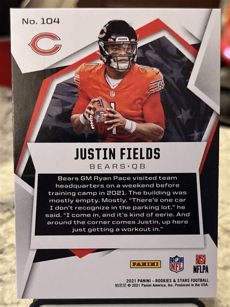 Panini Rookies Stars Justin Fields Rc Longevity Chicago