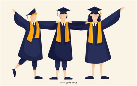 Descarga Vector De Ilustración De Graduados