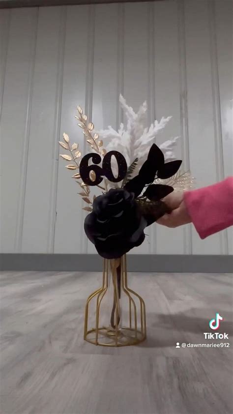 Black And Gold Party Centerpieces 60th Birthday Party Decorations