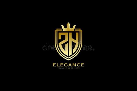 Initial Zk Elegant Luxury Monogram Logo Or Badge Template With Scrolls