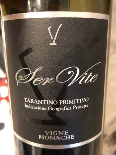 2020 Vigne Monache Ser Vite Primitivo Vivino US