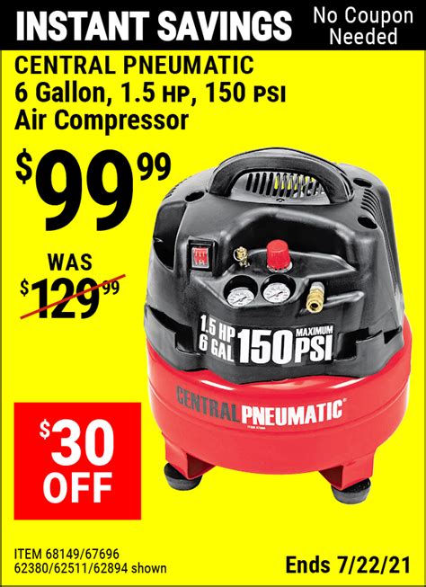 Central Pneumatic Gallon Hp Psi Professional Air Compressor