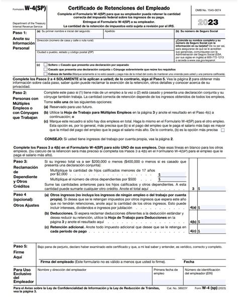 Cómo Llenar La Forma W 4 En Español Como Un Experto En 2024
