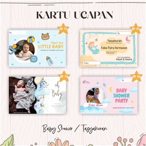 Jual Kartu Ucapan Kelahiran Baby Born Kartu Undangan Tasyakuran