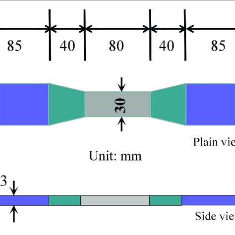 Dimensions Of Dumbbell Specimens Download Scientific Diagram