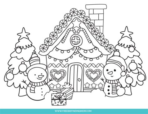 Free Christmas Coloring Sheets Printable PDF Gingerbread House