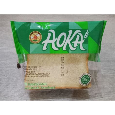 Jual Aoka Roti Panggang Lezat Lembut Rasa Stroberi Shopee Indonesia