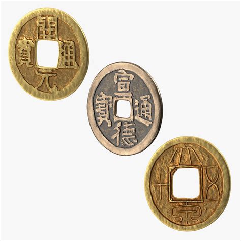 Ancient China Coins Collection 3D Model $49 - .3ds .fbx .obj .ma .max ...