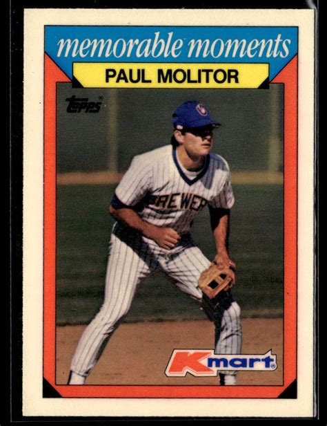 1988 Topps Kmart Memorable Moments 17 Paul Molitor Baseball Card 0101A