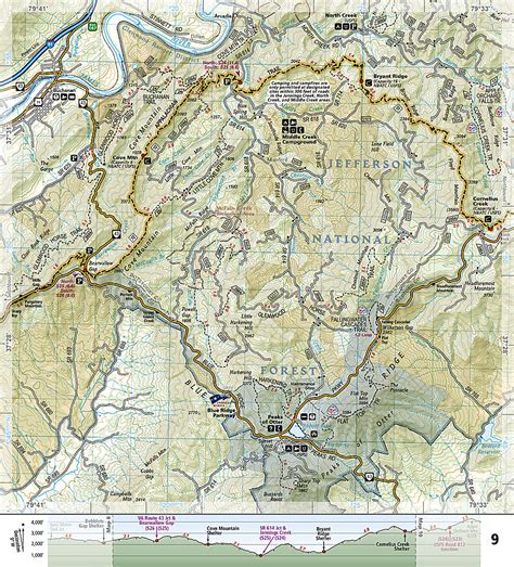 Buy Map Appalachian Trail Topographic Map Guide Bailey Gap To Calf Yellowmaps Map Store