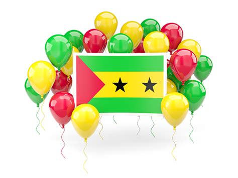 Square Flag With Balloons Illustration Of Flag Of Sao Tome And Principe