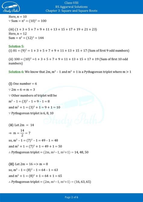 Rs Aggarwal Solutions Class Exercise B Chapter Square And Square Roots