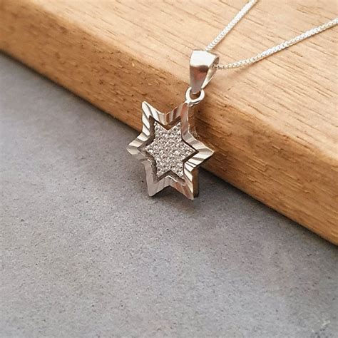 Jewish Judaica Star Of David Diamond Necklace Jewish Star Necklace