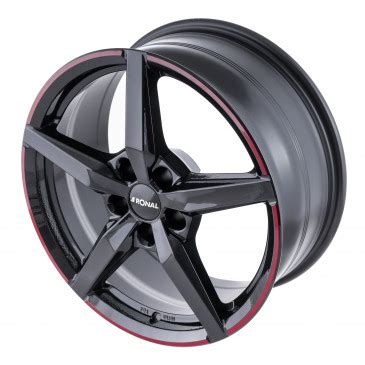 Ronal R Mcr Jetblack Red Rim Velonity