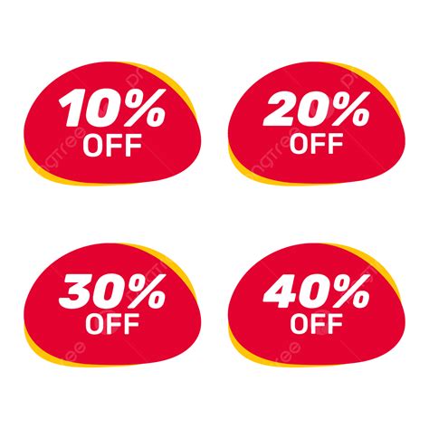 Red Discount Label For Sale Vector Design Of Marketing Stickers Sale