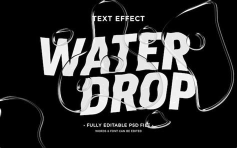 Premium Psd Water Drop Text Effect