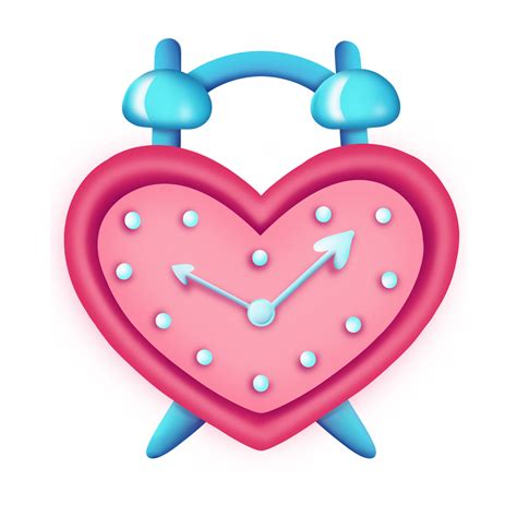 Heart Shaped Alarm Clock Design For Valentines Day 19029767 PNG