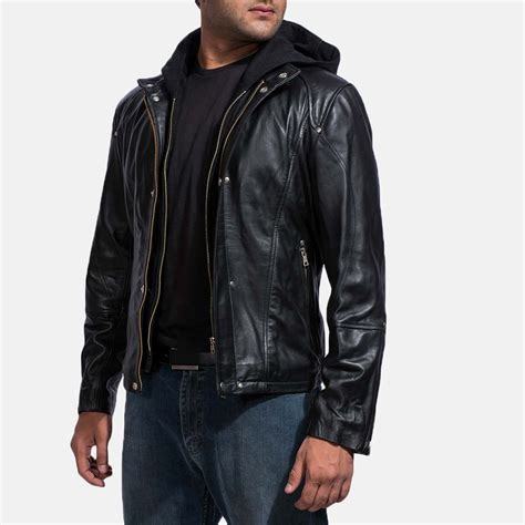 Mens Highschool Black Leather Jacket