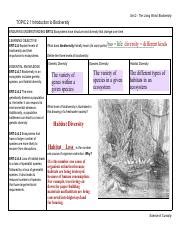 Kami Export Chelsi S Introduction To Biodiversity Note Sheet Pdf