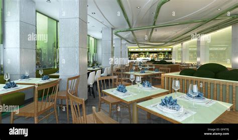 3D illustration of a restaurant interior design Stock Photo - Alamy