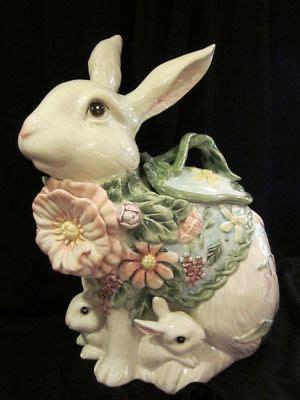 Fitz Floyd Fauna Flora Bunny Rabbit Cookie Jar