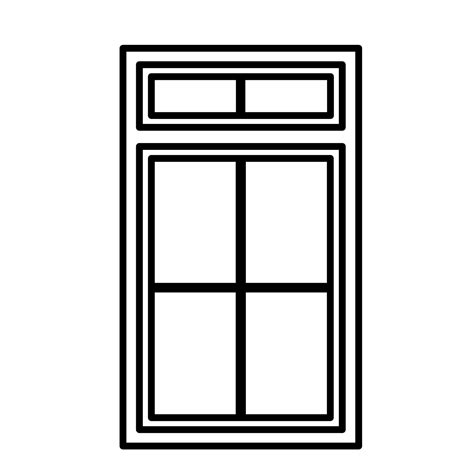 Icon window symbol vector line illustration house design and sign home door glass building ...