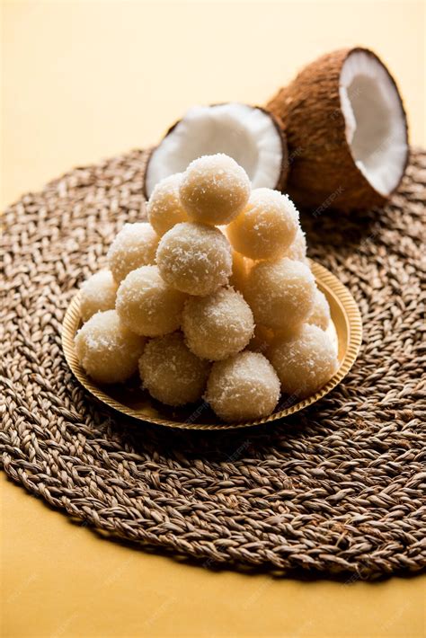 Premium Photo Coconut Sweet Laddoo Or Nariyal Ladduis A Popular