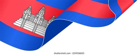 Cambodia Flag Wave Isolated On Png Stock Vector Royalty Free