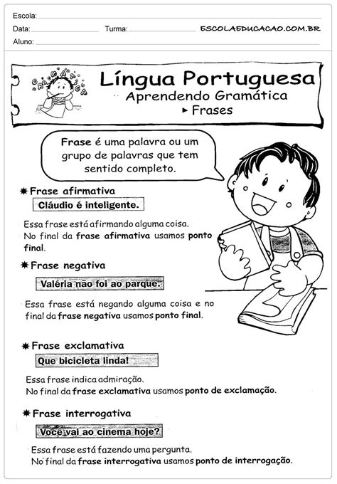 Atividades de Português 3º ano Para Imprimir