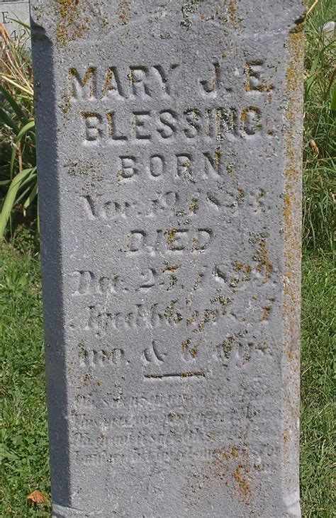 Mary Jane Rice Blessing 1833 1899 Memorial Find A Grave